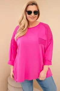 Kesi Włoski dámská plus size mikina fuchsiová