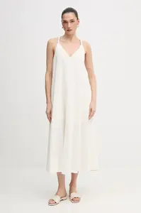 Šaty s příměsí lnu Dkny