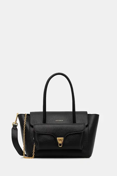 Kožená kabelka Coccinelle DOUBLE BEAT