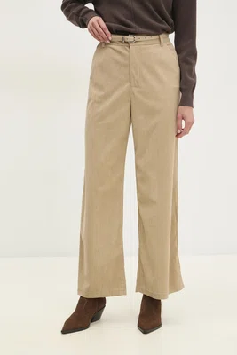 Manšestrové kalhoty Answear.LAB béžová barva, high waist