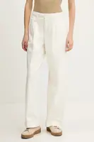 Bavlněné kalhoty Guess Jeans béžová barva, široké, high waist, W4BB44 WGCV2