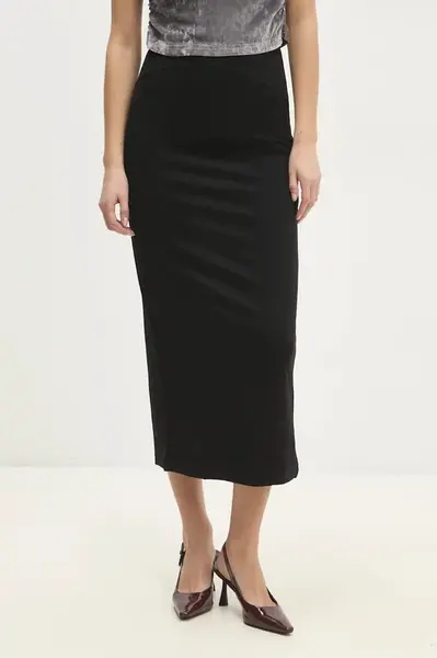 Sukně Answear.LAB černá barva, maxi, pouzdrová