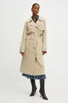 Trench kabát MICHAEL Michael Kors dámský, béžová barva, přechodný, MT420EXENX