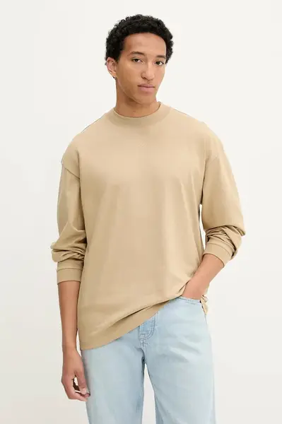 Bavlněné tričko s dlouhým rukávem HUGO Daposo