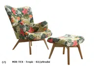 Křeslo Pik MIR-TEX Tropic 02 a podnožka Provedení: Křeslo + podnožka, Nožičky: Rustikál, látka: MIR-TEX - tropik 02