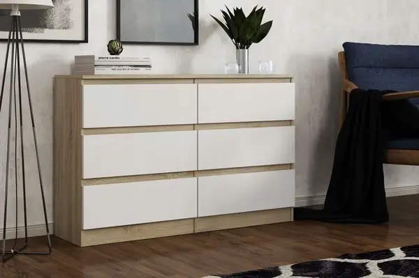 Komoda Alana 2 Barva korpusu: Dub sonoma/ bílá