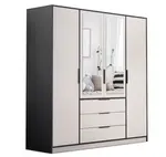 Šatní skříň Lati D4 Barva korpusu: Černá, Rozměry: 196 cm, Dveře: Kašmír