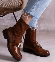 Gemre Brown ankle boots with fabric upper Kris