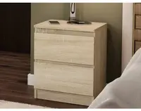 Skrinka /nočný stolík Carlos 40 cm, dub sonoma, 2 zásuvky%