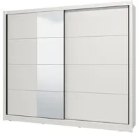 Posuvná šatní skříň se zrcadlem 245 gally - bílá