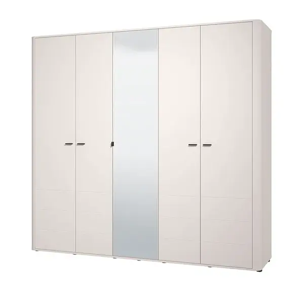 Pětidveřová šatní skříň se zrcadlem saray - kašmír