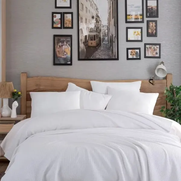 Přehoz 200x230 pique - bílá