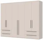Šestidveřová šatní skříň se zásuvkami ii baptiste - béžová