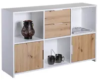 Široká komoda beverly - bílá/dub artisan