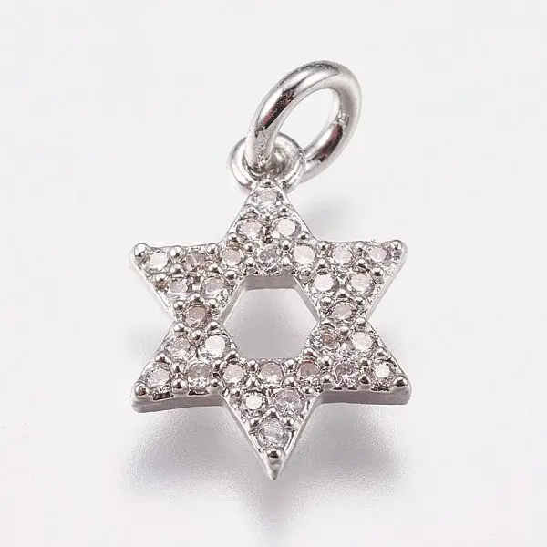 Brass Micro Pave Cubic Zirconia Charms