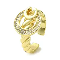 Brass Micro Pave Cubic Zirconia Open Cuff Rings