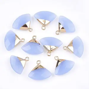 Electroplate Natural White Jade Pendants