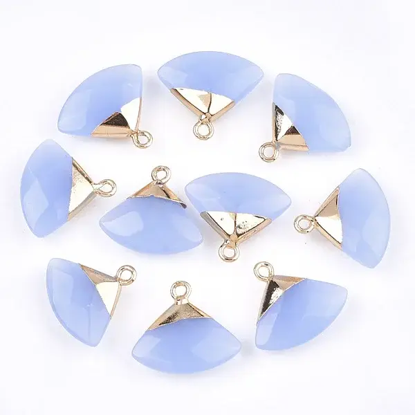 Electroplate Natural White Jade Pendants