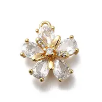 Brass Micro Pave Cubic Zirconia Pendants