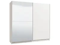 Dvoudveřová posuvná skříň se zrcadlem auri 220 - bílá/bílá lesk
