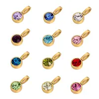 304 Stainless Steel Birthstone Charms