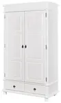 Dvoudveřová šatní skříň z masivu oldie - bílá