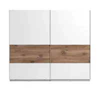 Dvoudveřová posuvná skříň 245 lilo-bílá/dub flagstaff - s led