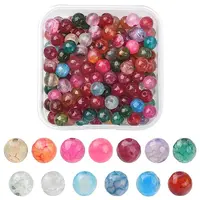 130Pcs Dyed Natural Multi-Color Agate Beads Strands