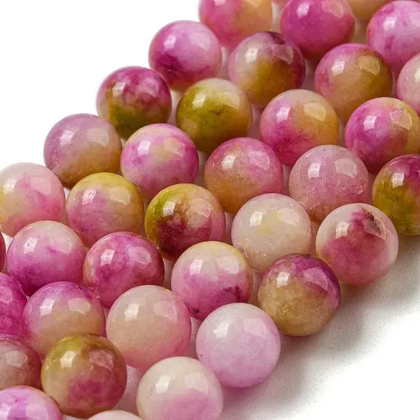 Natural Dyed Yellow Jade Beads Strands