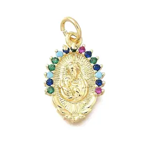 Brass Micro Pave Cubic Zirconia Pendants