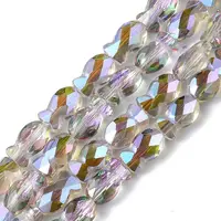 Transparent Electroplate Glass Beads Strands