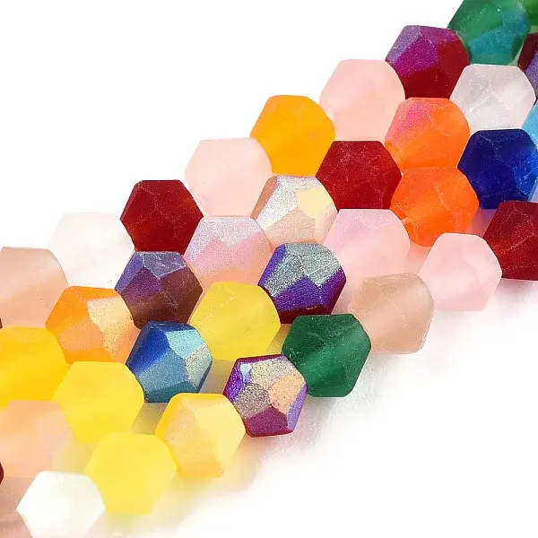 Imitate Austrian Crystal Bicone Frosted Glass Beads Strands