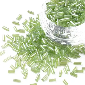 Transparent Colours Luster Glass Bugle Beads