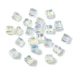 100Pcs Transparent Electroplate Glass Beads