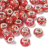 Transparent Resin Rondelle European Beads