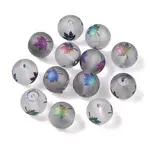 Autumn Theme Electroplate Transparent Glass Beads
