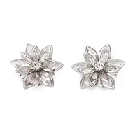 Acrylic Rhinestone Flower Flat Back Cabochons