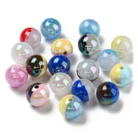 UV Plating Rainbow Iridescent Opaque Acrylic Beads