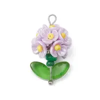 Glass Seed Beaded Flower Pendants