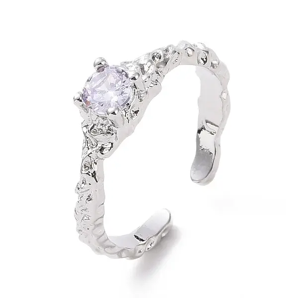 Cubic Zirconia Open Cuff Ring