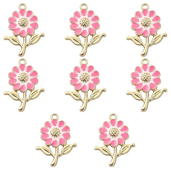 8Pcs Alloy Enamel Pendants