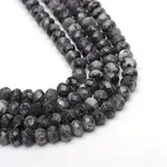 Faceted Rondelle Dyed Natural Sesame Jasper/Kiwi Jasper Bead Strands