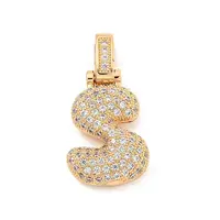 Brass Micro Pave Clear Cubic Zirconia Pendants