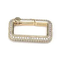 Brass Micro Pave Clear Cubic Zirconia Spring Gate Rings