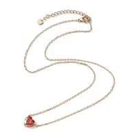 Red Heart Glass Pendant Necklace