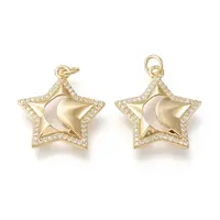 Brass Micro Pave Clear Cubic Zirconia Pendants