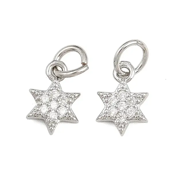 Brass Micro Pave Cubic Zirconia Pendants