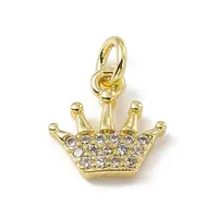 Brass Micro Pave Cubic Zirconia Charms