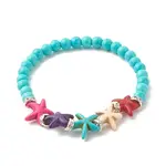 Synthetic Turquoise(Dyed) Starfish Stretch Bracelet