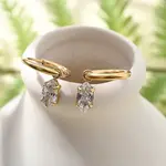 Ion Plating(IP) 304 Stainless Steel Micro Pave Cubic Zirconia Hoop Earrings